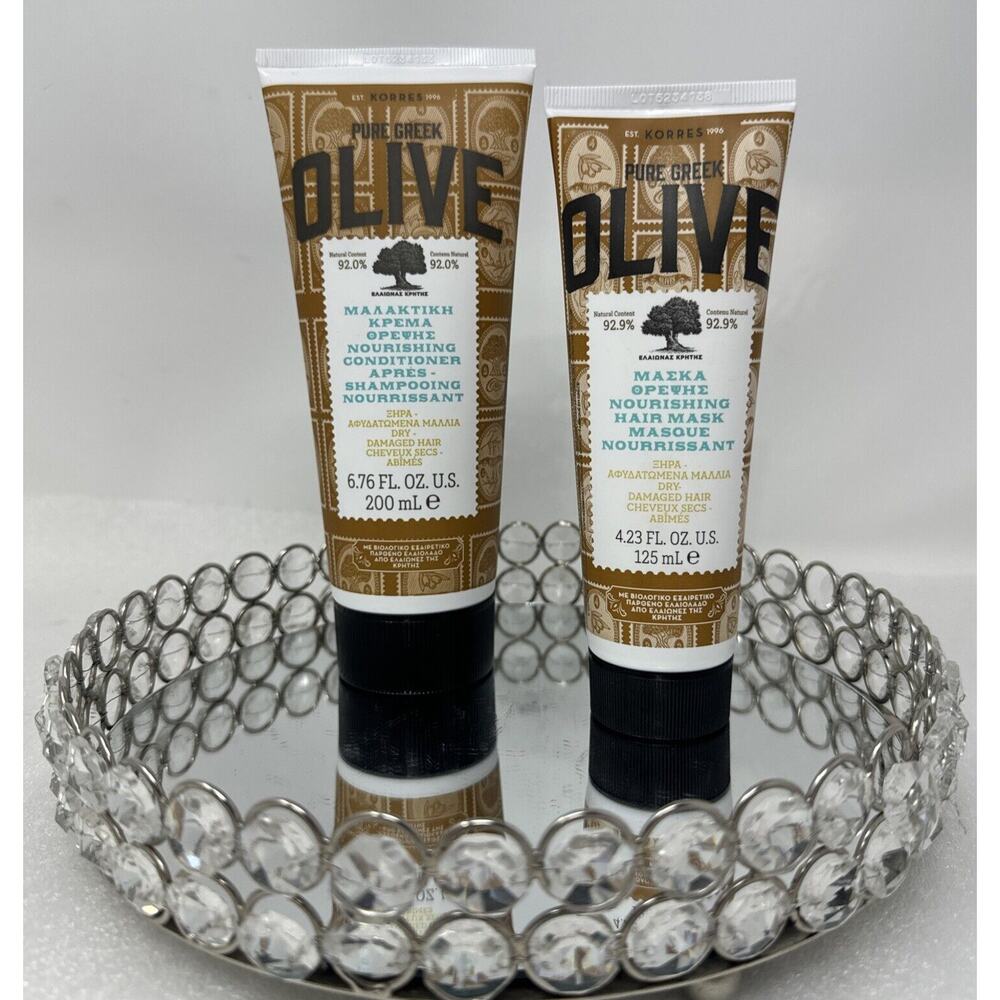 New KORRES Pure Greek Pure Greek Olive Hair Bundle~Nourishing Conditioner + Mask